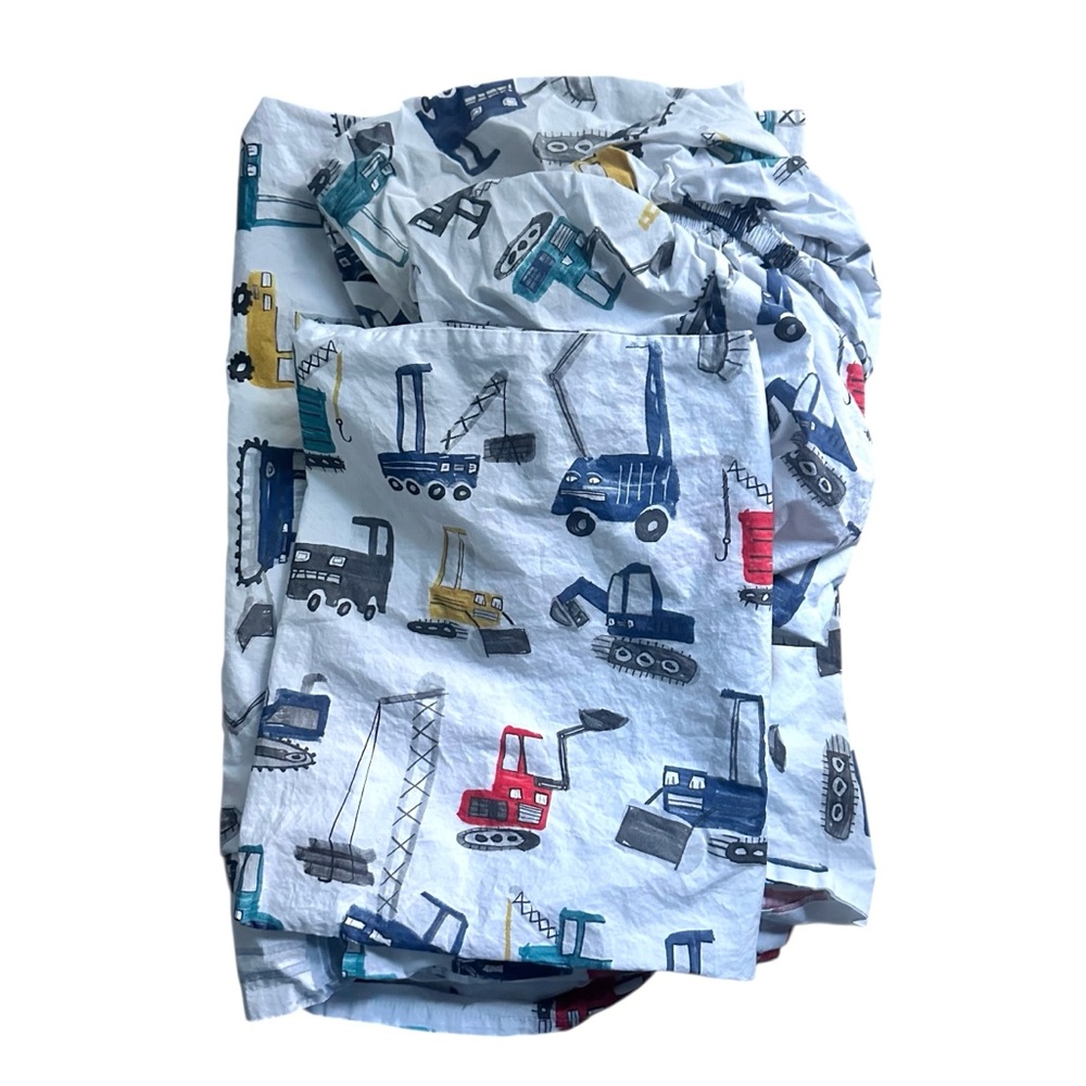 Pottery‎ Barn Kids Jax Construction Organic Toddler Sheet Set